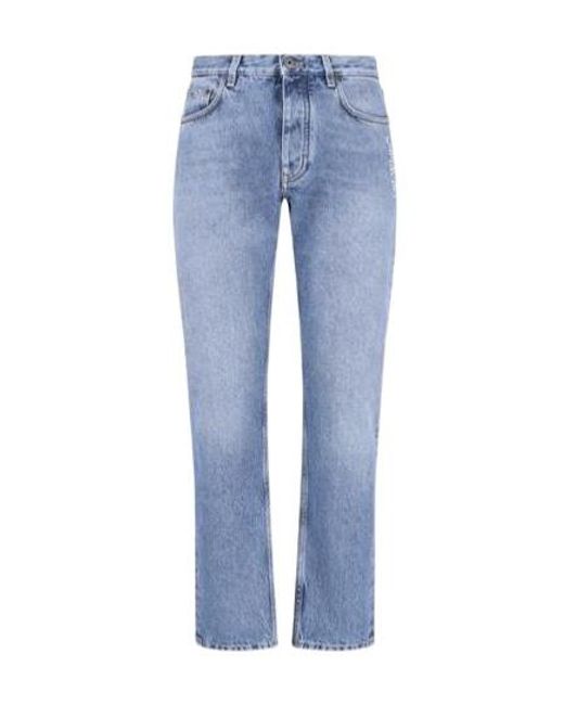 Off-White c/o Virgil Abloh Blue Half Arrow Printed Straight Leg Jeans for men