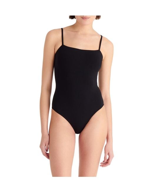 Eres Black Solid Color One-Piece Swimsuit