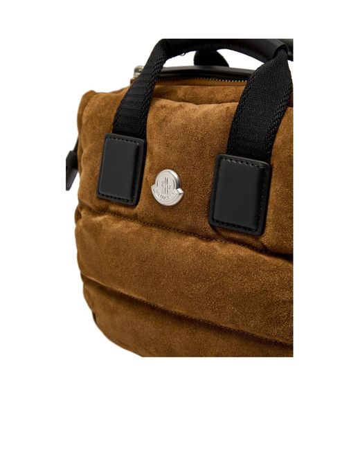Moncler Brown Suede Crossbody Bag