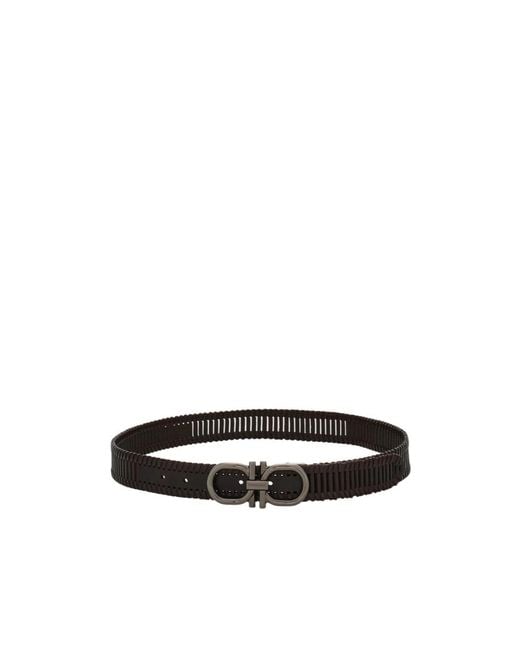 Ferragamo White Ferragamo Eyewear Woven Gancini Belt for men