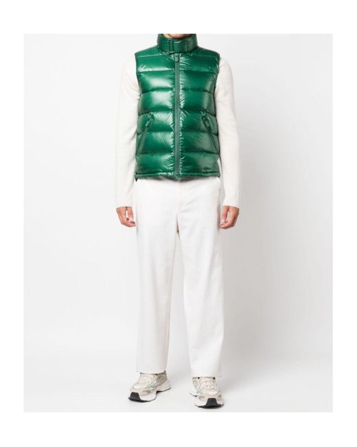Aspesi Green Padded Feather-Down Gilet for men