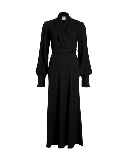 Patou Black Belted Wrap Dress