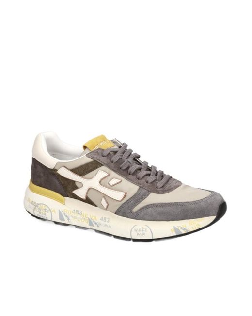 Premiata Gray Round-Toe Sneakers for men