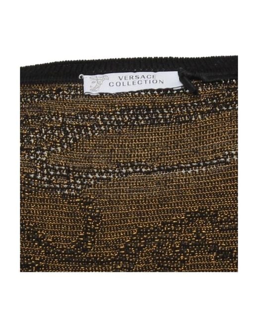 Versace Brown Striped Slim Pullover for men