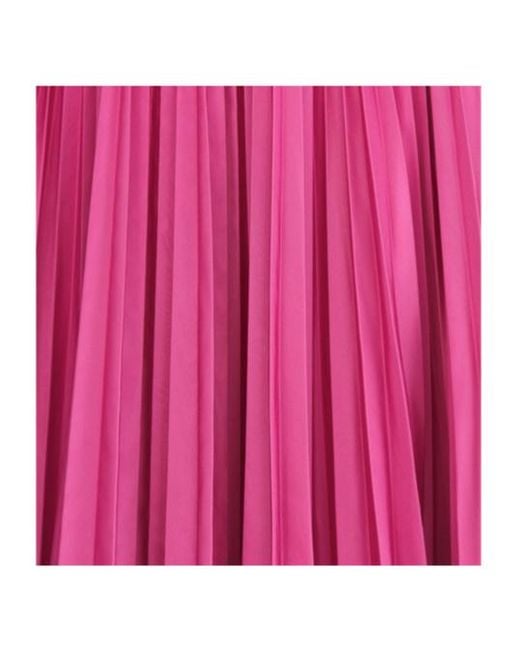 Dior Pink Christian Pleated Midi Skirt