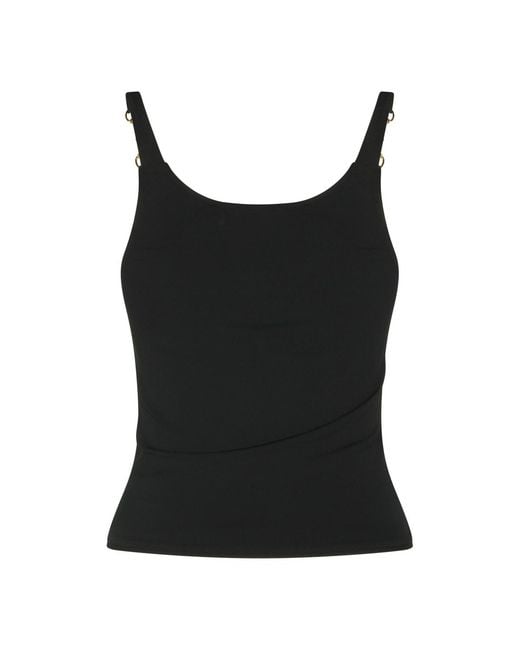 Gucci Black Viscose Crêpe Jersey Top With Horsebit, Ready-To-Wear