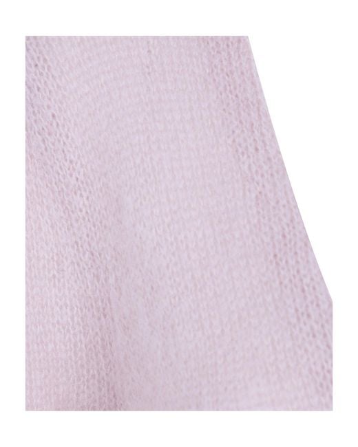 Twinset Purple Solid-Color Double-Knit Top