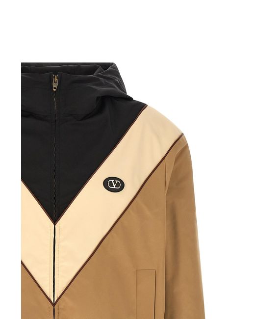 Valentino Brown Zip-Up High Neck Jacket for men