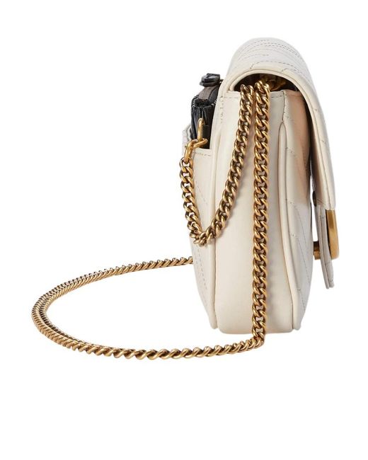 Gucci Natural Gg Marmont Mini Shoulder Bag