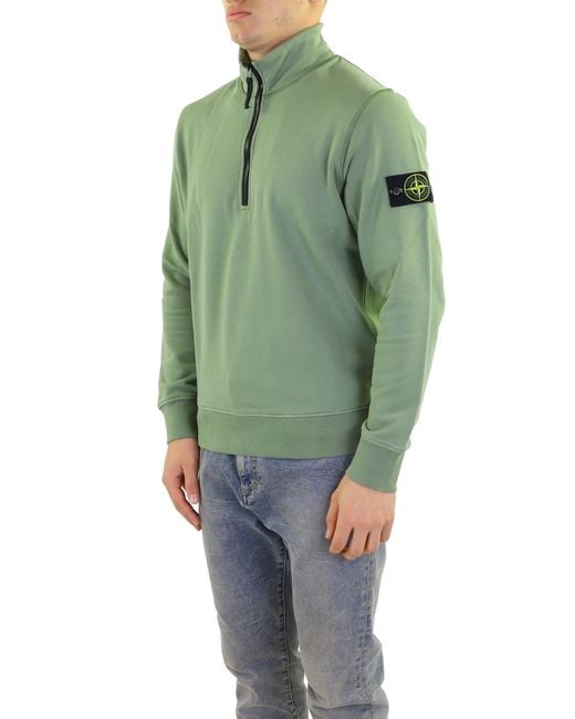 Stone Island Green Logo Sweater for men