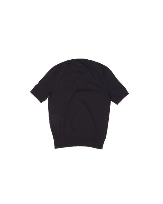 Dior Blue Embroidered Médaillon Short-Sleeved Sweater