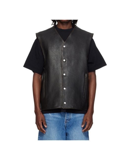 Alexander Wang Black Boxy Moto Vest for men