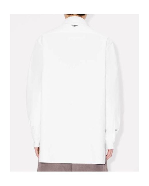 KENZO White Workwear Overshirt for men