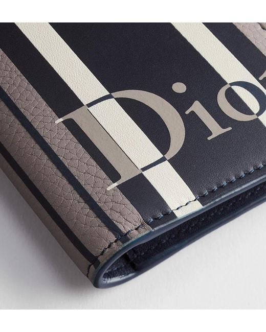 Dior Blue Iviera Bifold Card Holder for men