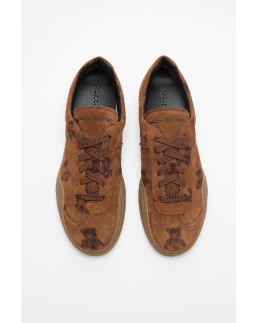 Acne Brown Lace-Up Low-Top Sneakers for men