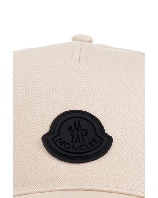 Moncler White Logo Patch Baseball Cap