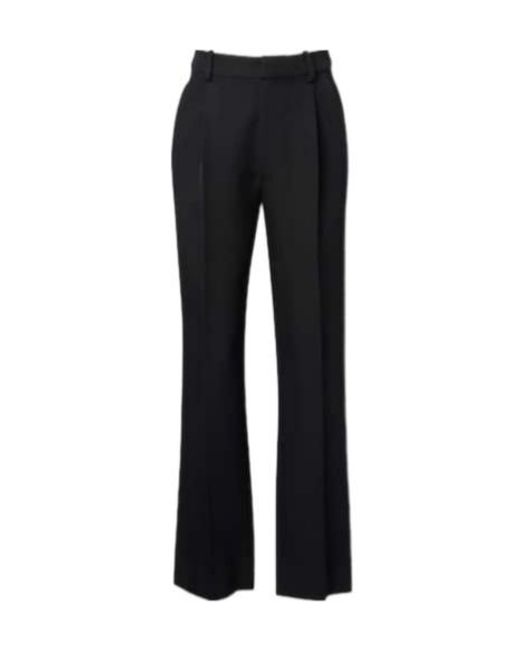 Victoria Beckham Black High-Rise Virgin Wool Straight Pants