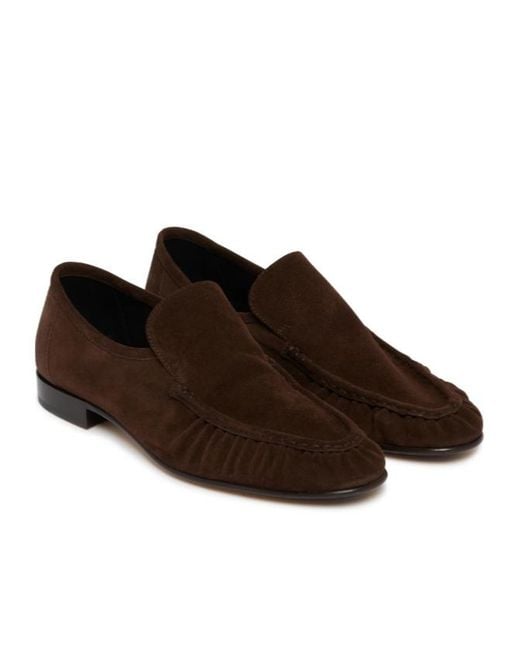The Row Brown Soft Moccasin Loafers for men