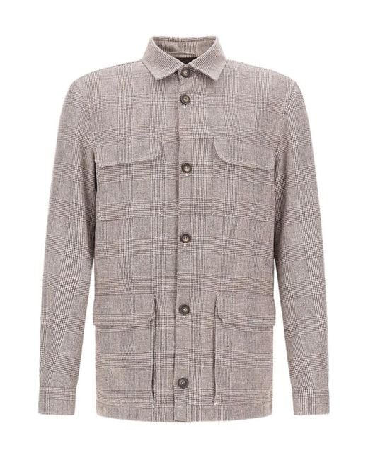Herno Gray Long-Sleeved Casual Jacket for men