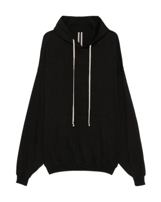 Rick Owens Black Hun Drawstring Hoodie for men