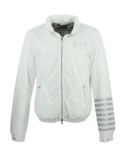 EA7 White Logo Letter Casual Jacket for men