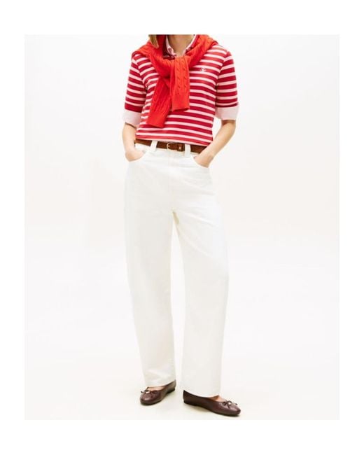 Tommy Hilfiger Red Striped Polo Shirt