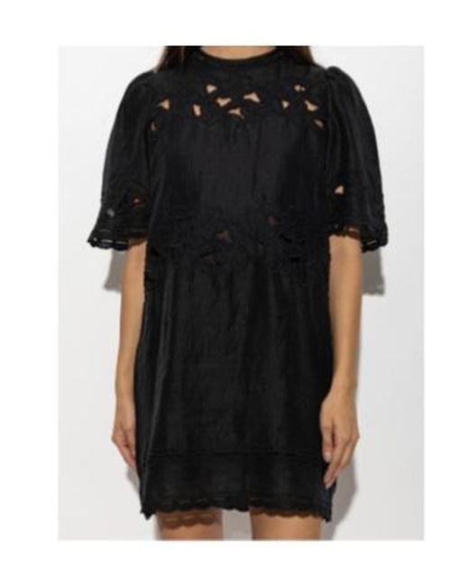 Isabel Marant Black Short-Sleeved Dress