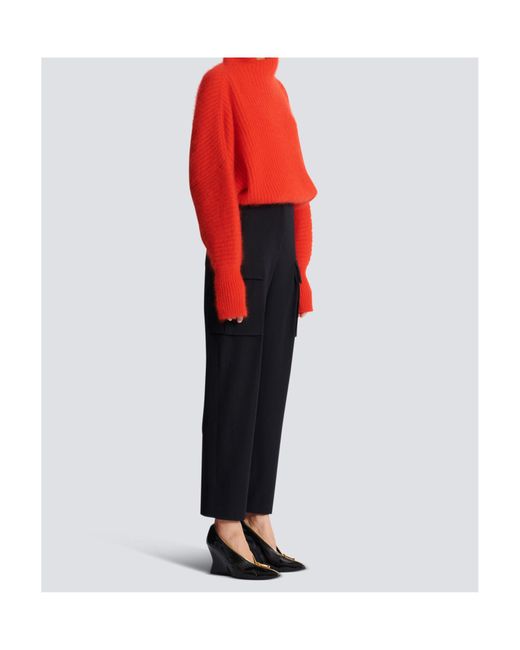 Balmain Black Grain De Poudre Cargo Pants
