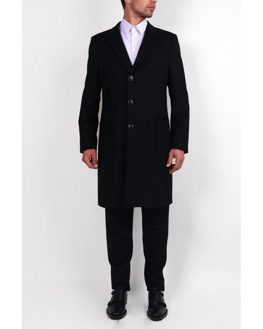 Giorgio Armani Black Lapel Coat for men