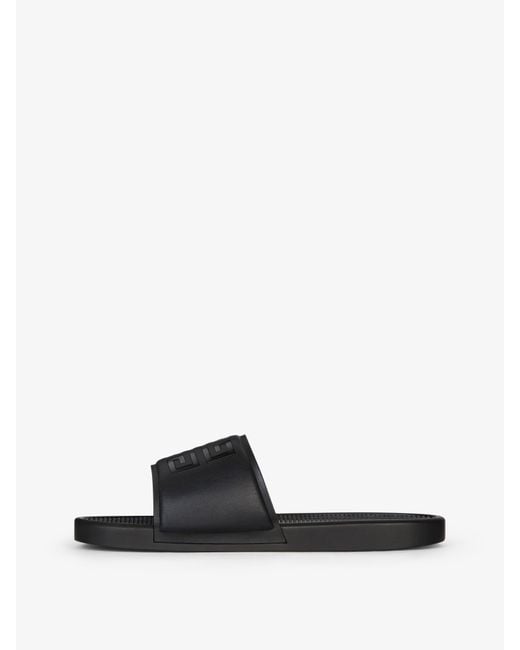 Givenchy Black 4G Emblem Flat Sandals for men
