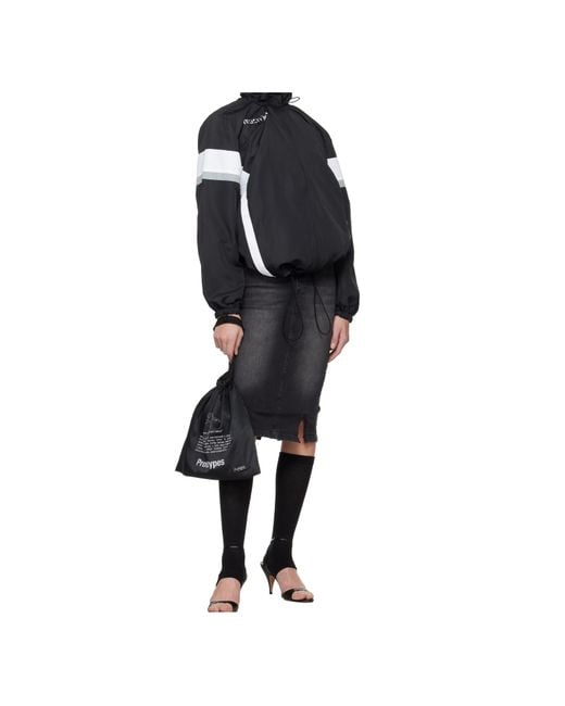 PROTOTYPES Black Waistband Denim Skirt