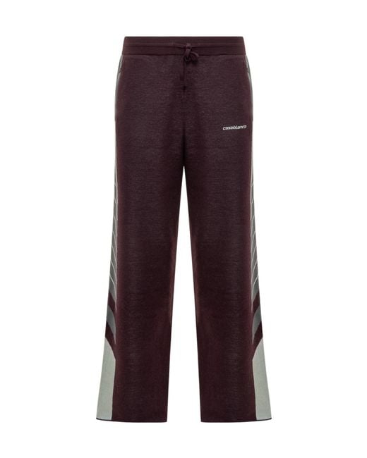 Casablanca Purple Diagonal Tennis Trousers for men