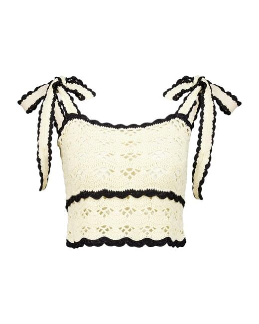 Zimmermann White Aster Crochet Top