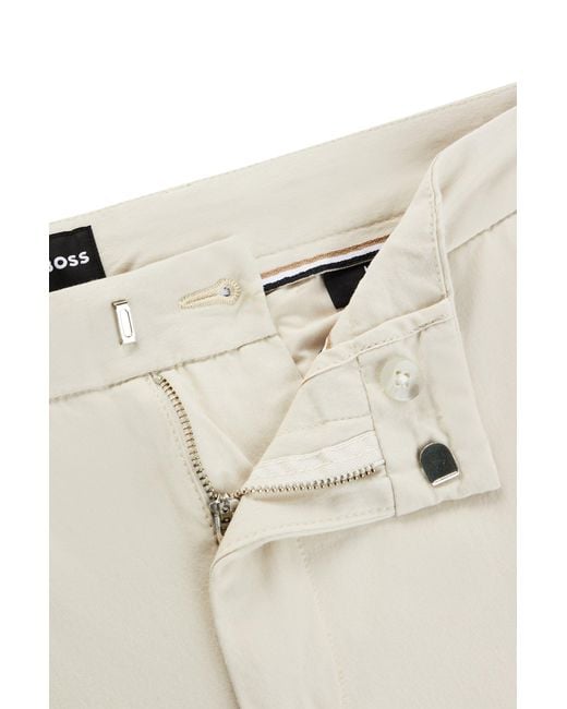 Boss Gray Boss Stretched Slim-Fit Trousers for men