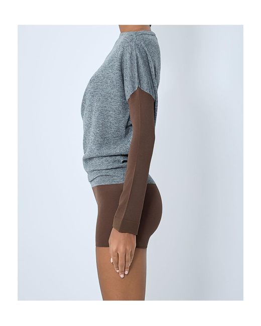 Kiko Kostadinov Blue Heiss Off-Shoulder Knit Bodysuit