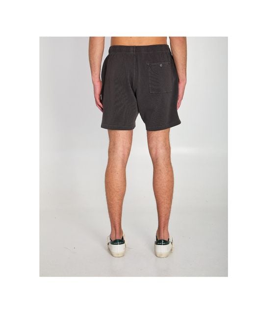 Stone Island Black Logo Patch Elasticated Waistband Shorts for men