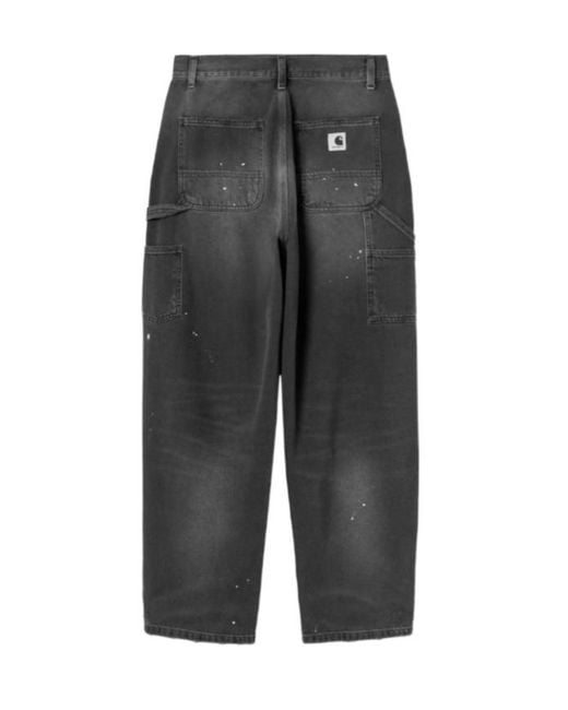 Carhartt Gray Paint-Splatter Single Knee Jeans for men