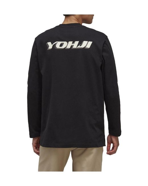 Y-3 Black Logo-Print Long-Sleeve T-Shirt for men