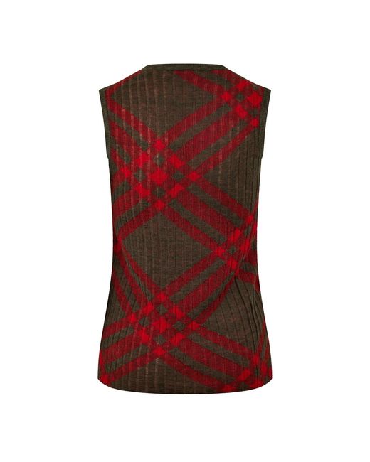 Burberry Red Check Tank Top