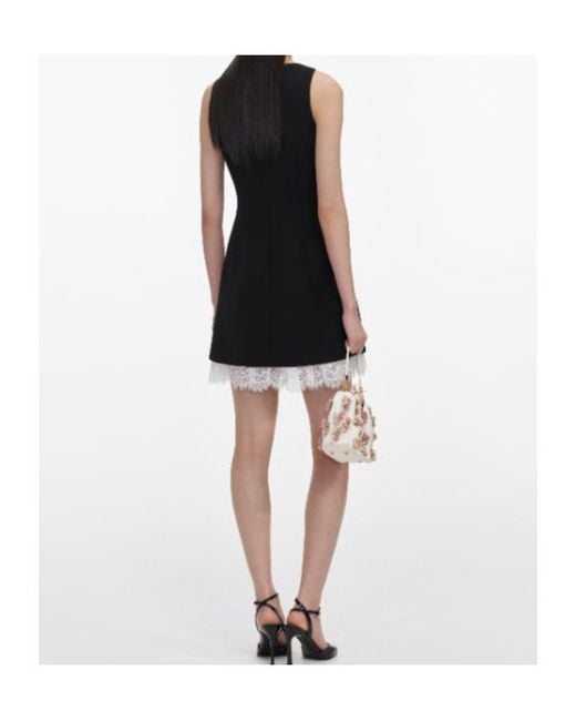 Self-Portrait Black Bow Lace Mini Dress