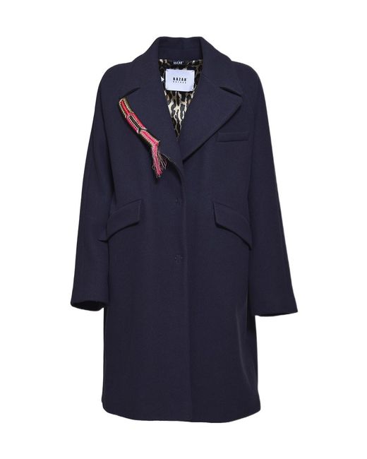 Bazar Deluxe Blue Collared Single-Breasted Coat