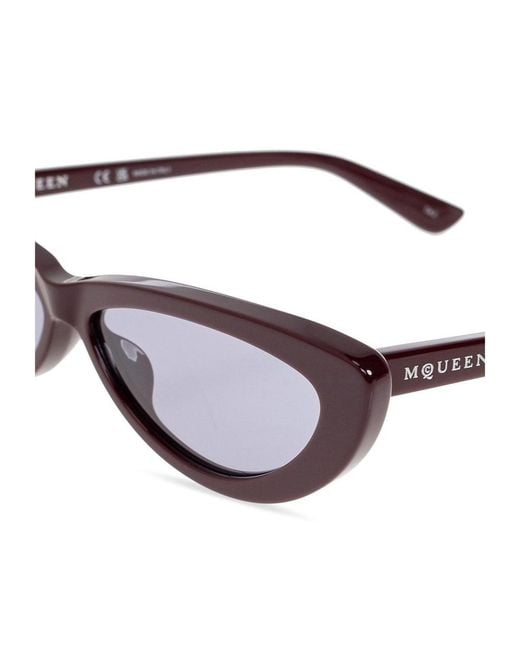 McQueen White Eyewear Cat-Eye Frame Sunglasses