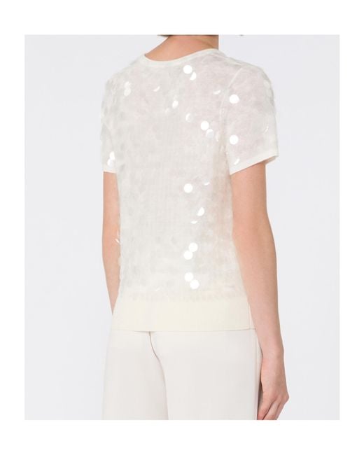 Max Mara White Studio Saio Sequin Embellished Jumper