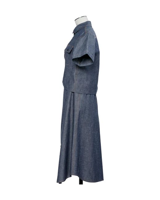 Sacai Blue Short-Sleeved Dress