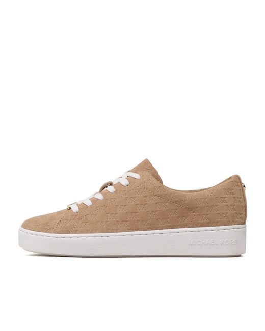 Michael Kors Brown Logo Strapped Low-Top Casual Shoes