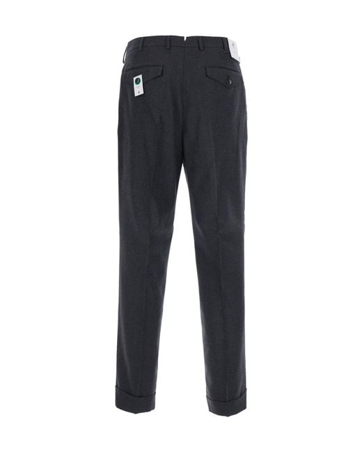 Pt Pantaloni Blue Casual Trousers With Belt Loops for men
