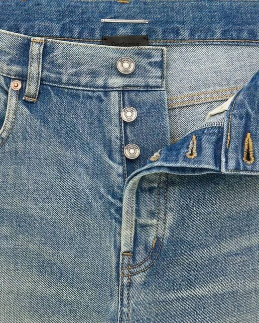 Saint Laurent Blue Tapered Mid Rise Jeans for men