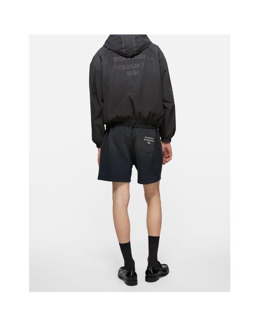 Acne Black Logo-Print Zip-Up Hoodie for men