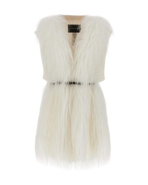 Fabiana Filippi White V-Neck Panelled Gilet