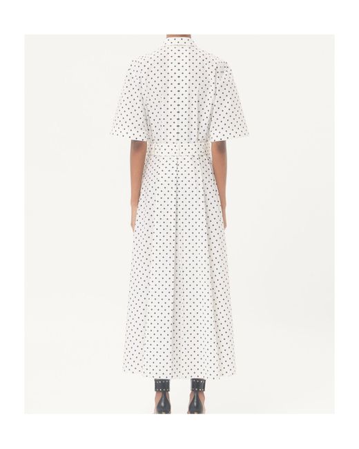 Valentino White Poplin Plusdepois Print Midi Dress